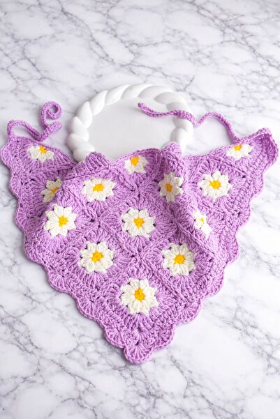 EMKSHOP Papatya Garden Hand Knitted Bandana