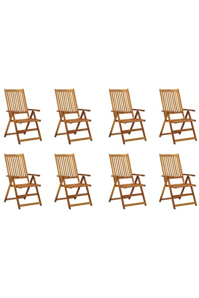 Concept Πτυσσόμενες καρέκλες κήπου, 8 τεμ., από μασίφ ξύλο ακακίας