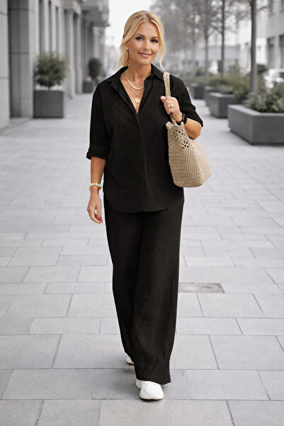 Sacrosa Keten Günlük Kadın İkili Takım Alt Üst