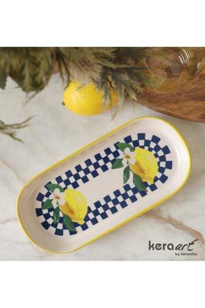 Keramika Lemon Pattern Noyan 26cm Kayak Plate 2 Pieces