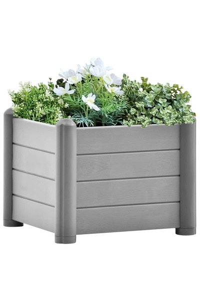 Concept Υπερυψωμένο παρτέρι κήπου, γκρι πέτρας, 43x43x35 εκ., PP