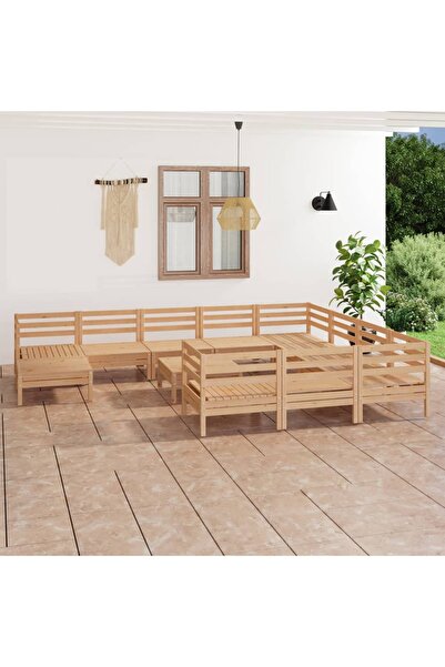 Concept Σετ επίπλων κήπου, 12 τεμάχια, από μασίφ ξύλο πεύκου