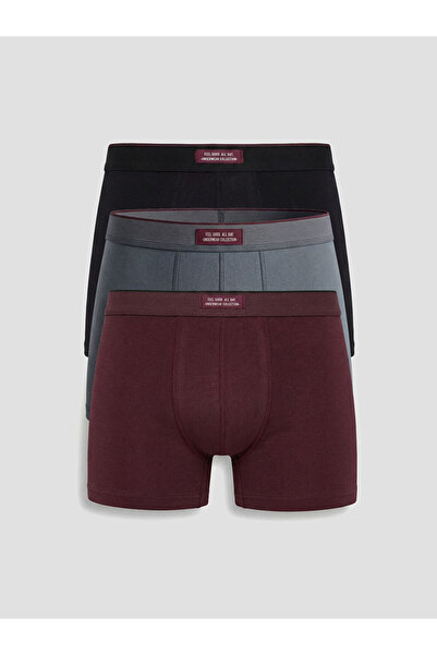 LC Waikiki Μαύρο Standard Mold Cotton Flexible Ανδρικό Boxer Σετ 3 τεμαχίων