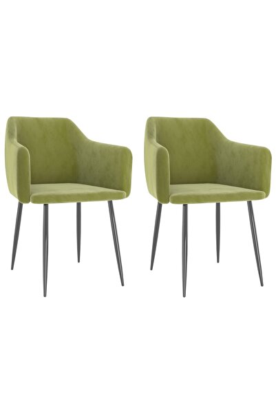 Concept Scaune de bucătărie, 2 buc., verde deschis, catifea