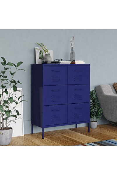 Concept Dulap cu sertare, bleumarin, 80x35x101,5 cm, oțel