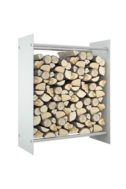 Concept Rastel lemne de foc, alb, 80x35x100 cm, sticlă securizată