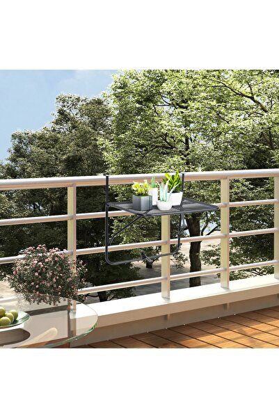Concept Τραπέζι μπαλκονιού, μαύρο, 60x40 εκ., ατσάλι