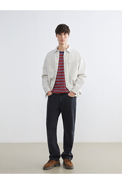 LC Waikiki Γκρι 790 Ανδρικό τζιν παντελόνι χαλαρής εφαρμογής