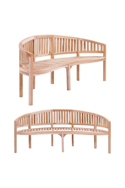 Concept Πάγκος σε σχήμα μπανάνας, 200 cm, μασίφ ξύλο τικ