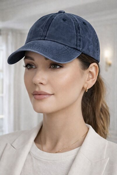 ZRN AKSESUAR Hat Unisex Washed Look Navy Blue Hat – Adjustable Casual Hat