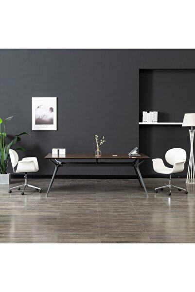 Concept Scaun de birou rotativ, alb, piele ecologică