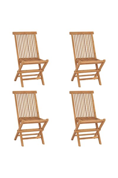 Concept Πτυσσόμενες καρέκλες κήπου, 4 τεμ., από μασίφ ξύλο τικ