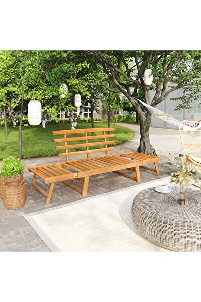 Concept 2-in-1 garden bench, 190 cm, solid acacia wood