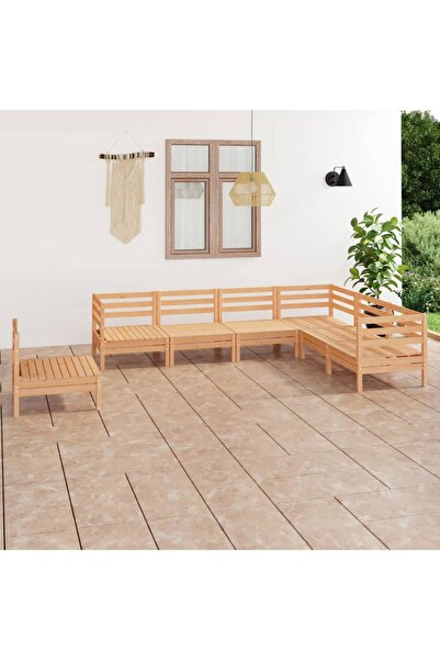 Concept Σετ επίπλων κήπου, 7 τεμάχια, από μασίφ ξύλο πεύκου