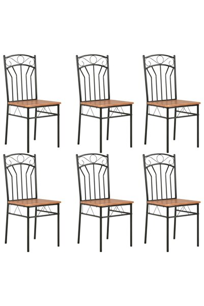 Concept Scaune de bucătărie, maro, 6 buc., MDF