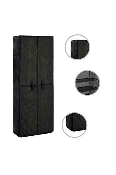 Concept Pantofar, negru, 60 x 30 x 166 cm, material textil