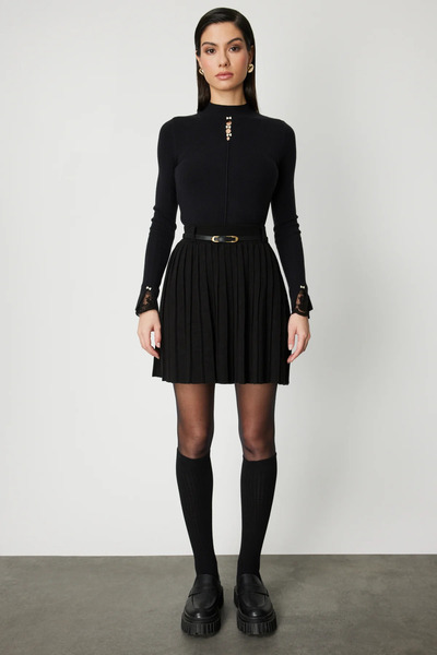 On Fashion On Pleated Mini Knit Skirt -65215