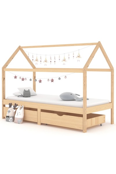 Concept Σκελετός παιδικού κρεβατιού, με συρτάρια, 90 x 200 εκ., από μασίφ ξύλ...