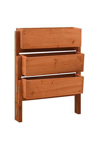 Concept Jardinieră pliabilă, portocaliu, 60x14x75 cm, lemn masiv brad