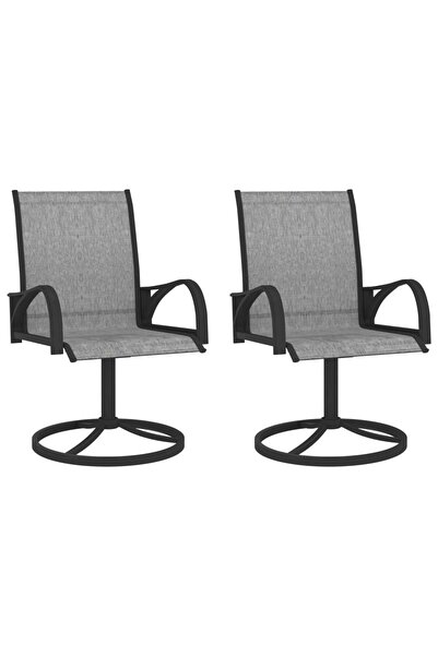 Concept Swivel garden chairs, 2 pcs., grey, steel and textilene