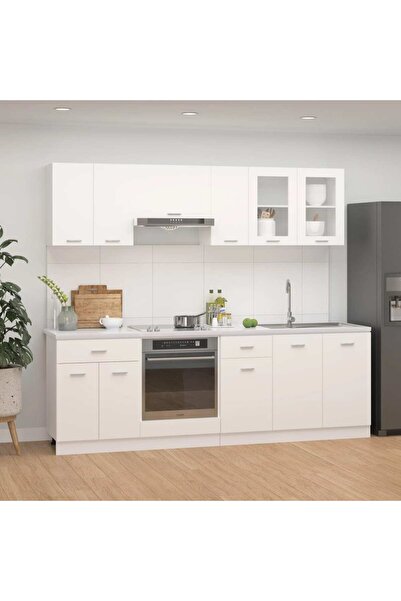 Concept Σετ ντουλαπιών κουζίνας, 8 τεμάχια, λευκό, μοριοσανίδα