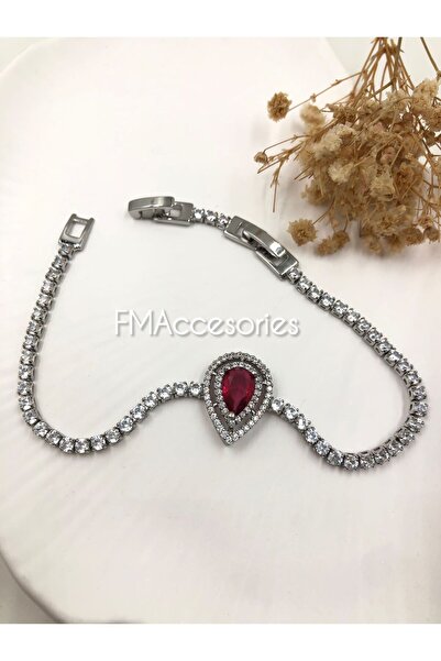 fmaccesories سوار نسائي من الفولاذ المقاوم للصدأ مرصّع بالأحجار كريستال زركون...