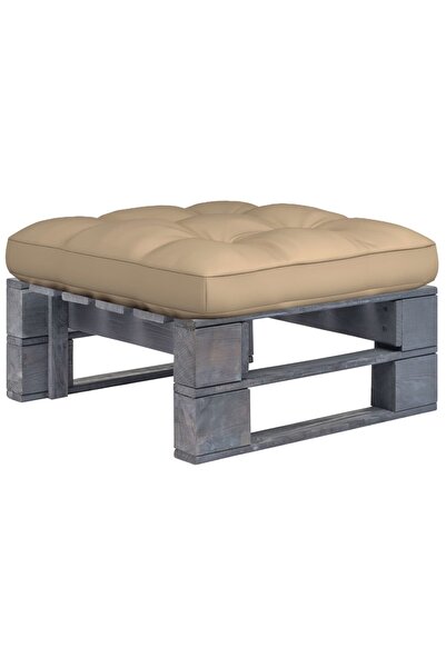 Concept Taburet din paleți de grădină, gri, lemn de pin tratat