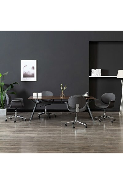 Concept Scaune de bucătărie pivotante, 4 buc., gri, material textil