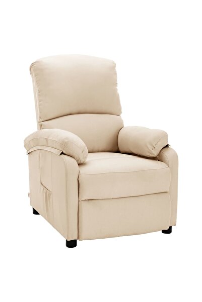 Concept Fotoliu rabatabil, crem, material textil