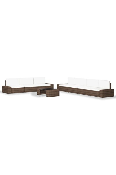 Concept Set mobilier de grădină, 8 piese, maro, poliratan