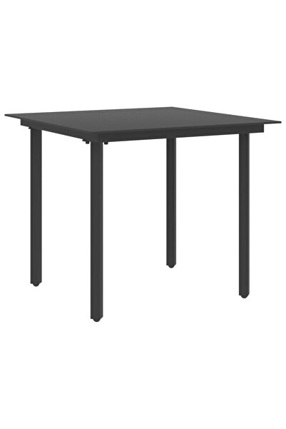 Concept Τραπέζι κήπου, μαύρο, 80 x 80 x 74 cm, ατσάλι και γυαλί