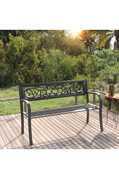 Concept Παγκάκι κήπου, μαύρο, 125 cm, ατσάλι