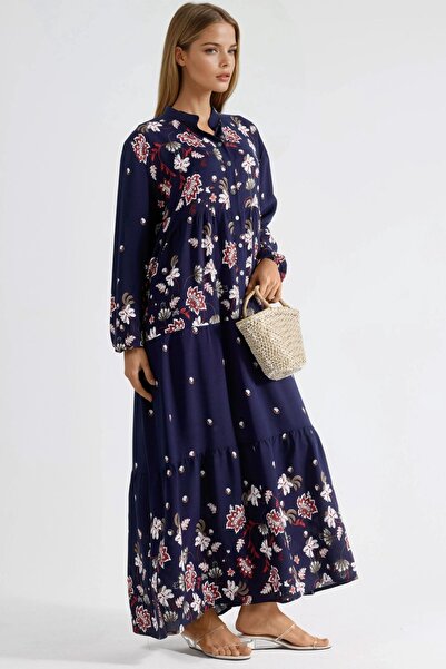 Hiccup Patterned V-Neck Maxi Dress