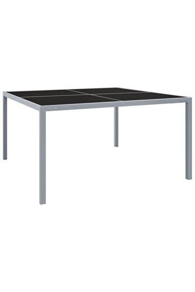 Concept Τραπέζι κήπου, γκρι, 130x130x72 εκ., ατσάλι και γυαλί