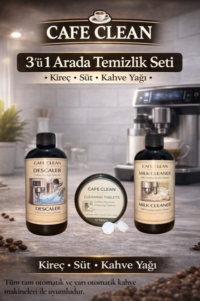cleanova Kahve Makinesi Temizleme Seti 3’lü | Kireç Çözücü + Süt Temizleyici ...