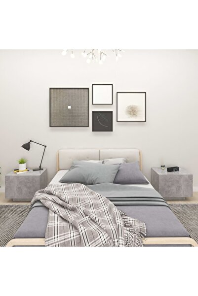 Concept Noptieră, gri beton, 100x35x40 cm, PAL