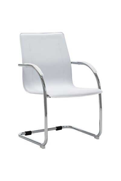 Concept Scaun de birou tip consolă, alb, piele ecologică