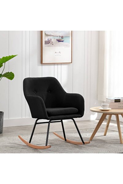 Concept Κουνιστή πολυθρόνα, μαύρη, υφασμάτινη