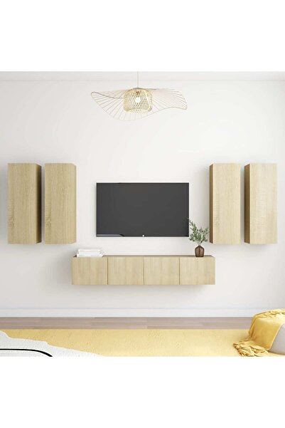 Concept Σετ ντουλαπιών τηλεόρασης, 6 τεμάχια, δρυς sonoma, μοριοσανίδα