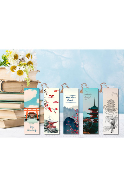 Kozalak Tasarım مجموعة من 5 فواصل كتب متينة مغلفة بالبولي فينيل كلوريد من شرك...