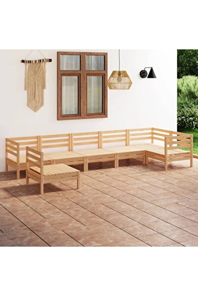 Concept Σετ επίπλων κήπου, 7 τεμάχια, από μασίφ ξύλο πεύκου