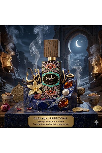 AURA حليم Unisex: Luxury Arabic Perfume with Woody and Musk Notes, 100ml