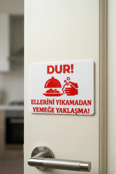 N NOXXO Eğlenceli Çocuk Banyo Kuralları Tabelası 3D Kabartmalı PETG Yapışkanl...