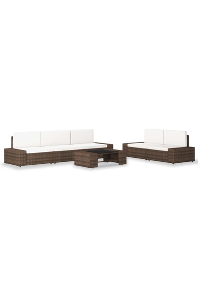 Concept Garden furniture set, 6 pieces, brown, polyrattan