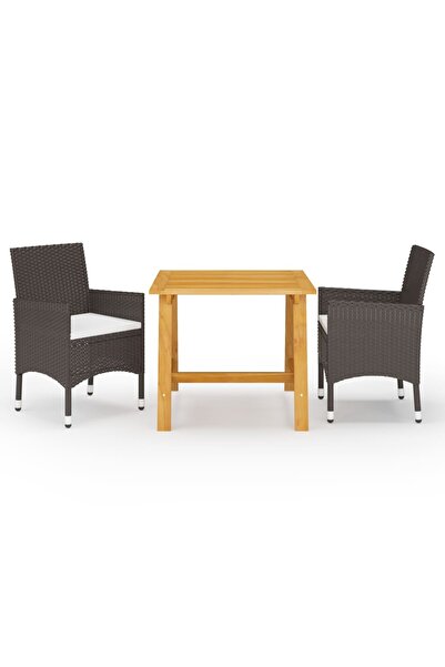 Concept Σετ επίπλων κήπου, 3 τεμάχια, καφέ