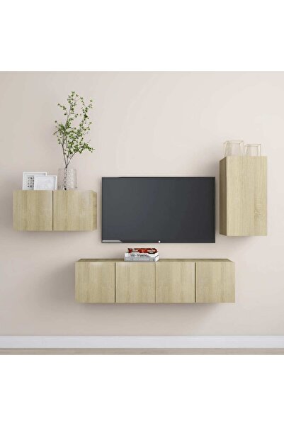 Concept Σετ ντουλαπιών τηλεόρασης, δρυς Sonoma, 4 τεμάχια, μοριοσανίδα