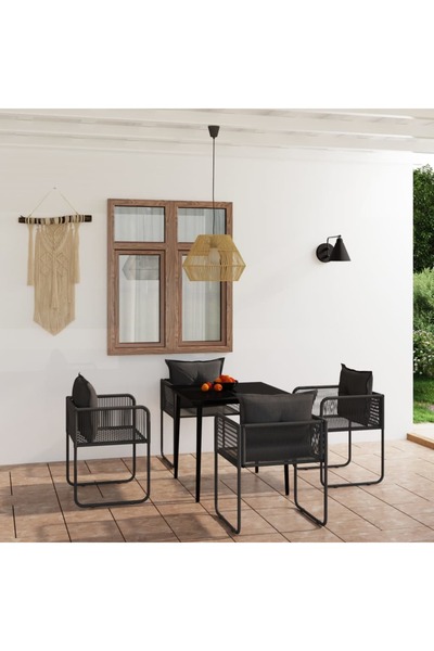 Concept Set de mobilier pentru grădină, 5 piese, negru