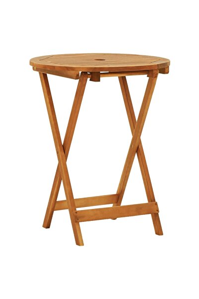 Concept Πτυσσόμενο τραπέζι κήπου, Ø60x75 cm, μασίφ ξύλο ευκαλύπτου