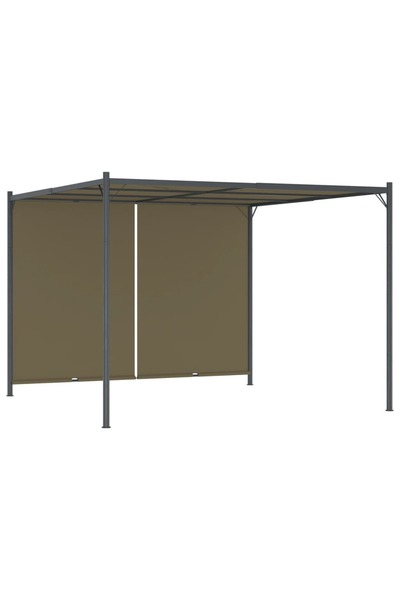 Concept Pergolă grădină cu acoperiș retractabil gri taupe 3x3m 180 g/m²