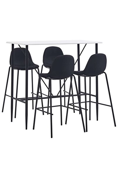 Concept Set mobilier de bar, 5 piese, negru, material textil